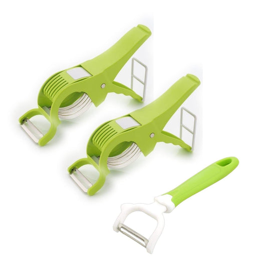 5-Blade Vegetable & Fruit Multi Cutter with Peeler (Set of 3)